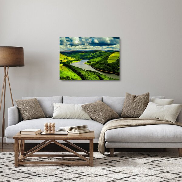 Skleněný obraz - Zelená krajina (70x50 cm)