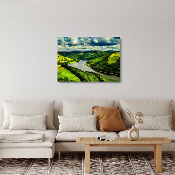 Skleněný obraz - Zelená krajina (70x50 cm)