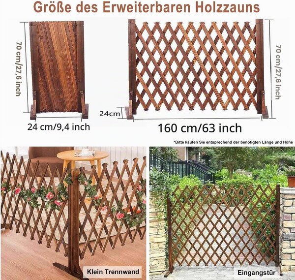 Sada dvou nastavitelných dřevěných ohrad pro psy do výšky 160 cm, skládacích a výsuvných
