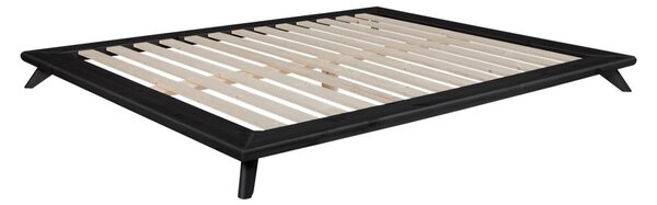 Černá dvoulůžková postel z borovicového dřeva s roštem 140x200 cm Senza – Karup Design