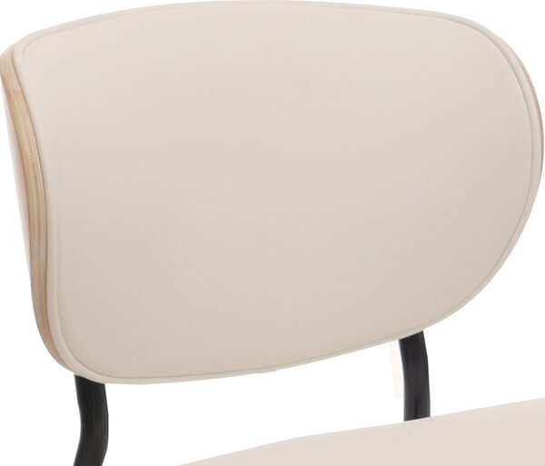 Sada 2 jídelních židlí HWC-O45, židle, imitace ohýbaného dřeva 280g/m² Oeko-Tex přírodní, bílá