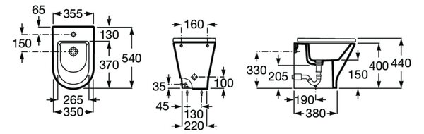 Roca Gap Round bidet stojící bílá A3570N7000