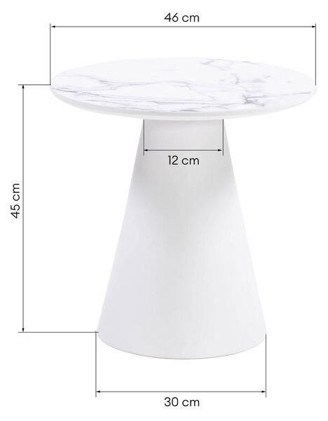 Hector Konferenční stolek Margos 46 cm bílý/mramor I