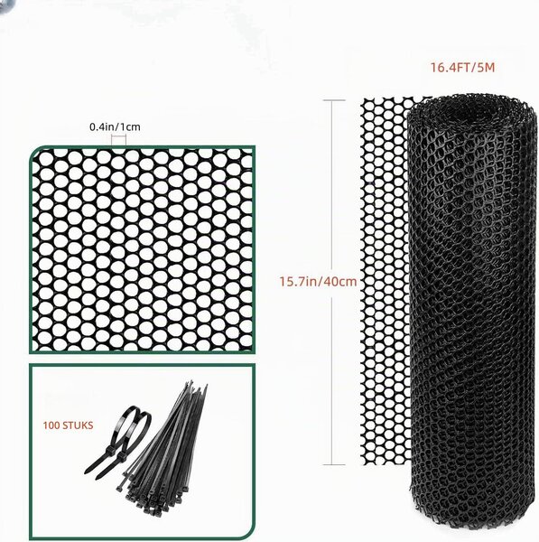 40 cm x 500 cm, plastová ocelová síť pro slepice, oplocení pro drůbek, šestihranná drátěná síť pro zahradničení, bariérová síť pro stavební účely, rám z drátěné sítě pro slepice, síť pro květiny
