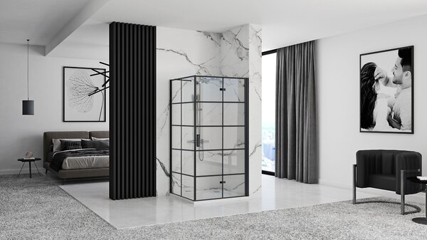 Sprchový Kout REA MOLIER BLACK 90X80