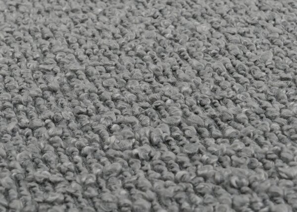 Sada 4 jídelních židlí Littau, kuchyňská židle s vysokým opěradlem, látka/textil bouclé dřevo šedá, nohy v přírodní barvě