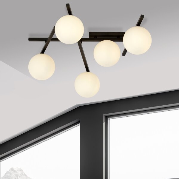 Stropní svítidlo SMART 5xE14/10W/230V černá/bílá
