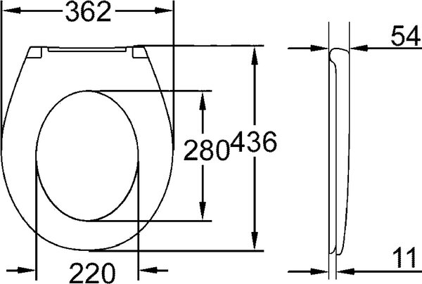 Grohe Bau Ceramic záchodové prkénko s pomalým sklápěním bílá 39493000