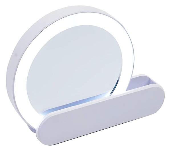 LED kosmetické zrcátko Ø9 cm, cestovní, s USB kabelem, osvětlené, s funkcí nabíjení, kulaté, kapesní zrcátko, zrcátko na líčení, zrcátko na make-up 02