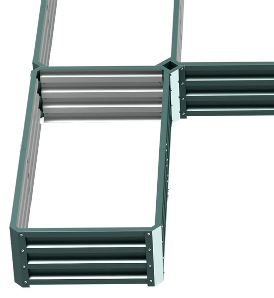 Outsunny Modulární ocelová zahradní čtvercová nádobka na zeleninu, sada 5 květináčů pro zeleninu, rostliny, květiny, rozměry 245L x 242W x 31H cm, zel