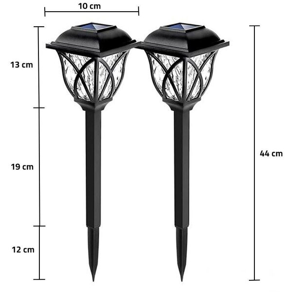 4Leaders Solární LED zahradní lampa zapichovací 2 ks 44×10 cm