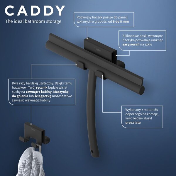 Tiger Caddy věšák na ručník černá 800294