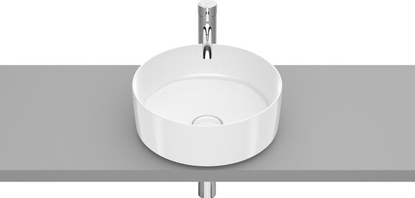 Roca Inspira umyvadlo 37x37 cm kulatý na pult bílá lesk A327523000