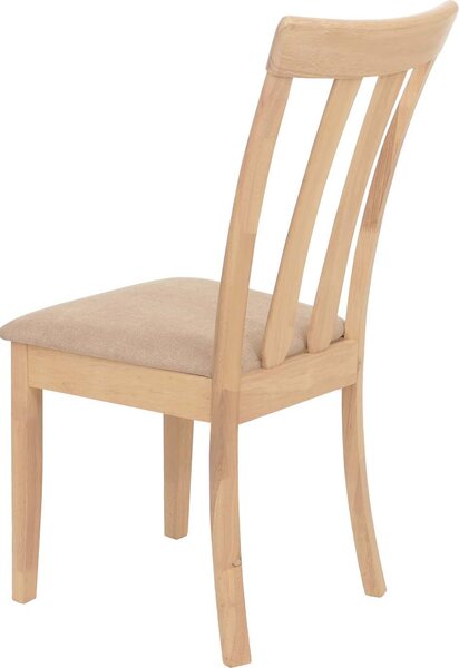 Sada 6 židlí do jídelny HWC-G46, kuchyňská židle Židle, látka/textil masiv přírodní barva rámu, béžová barva
