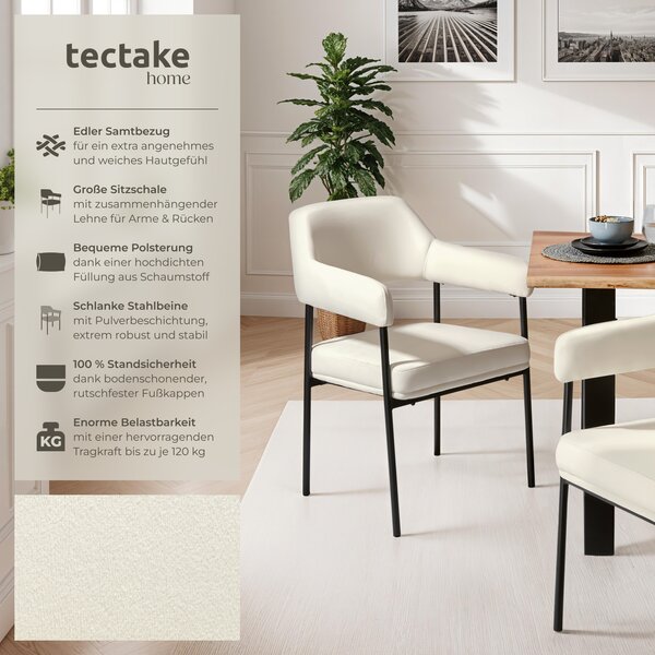 Tectake® Křeslo Doé čalouněné 58 x 62 x 85 cm