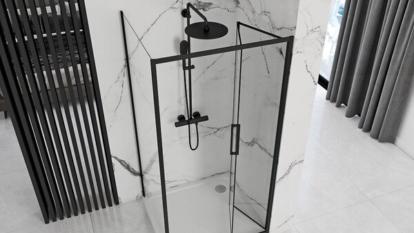 Sprchový Kout Rea Rapid Fold Black 80X80