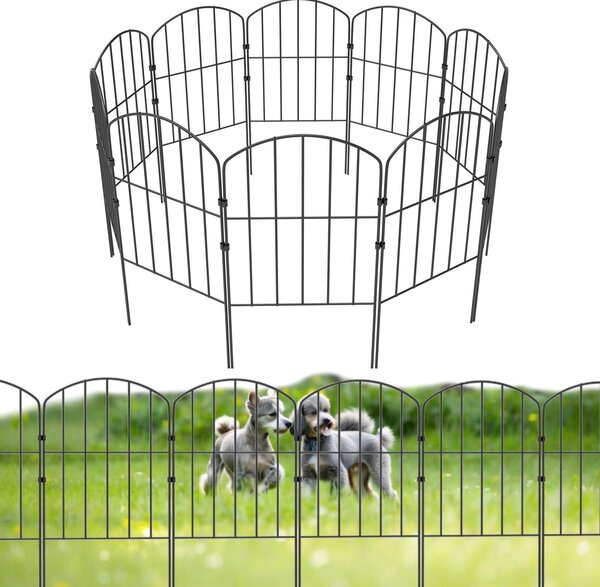Dekorativní venkovní plot z nerezové oceli, ozdobné plotové panely vhodné pro květinové záhony, terasy, zadní zahrady a venkovní prostory, plot pro psy a domácí zvířata