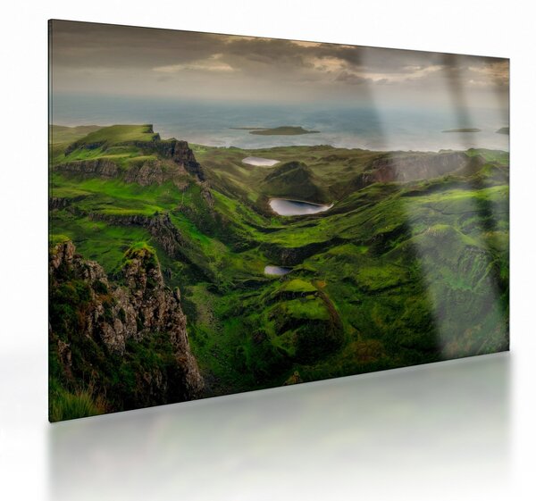 Skleněný obraz - Quiraing, Skotsko (70x50 cm)