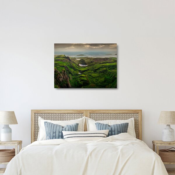 Skleněný obraz - Quiraing, Skotsko (70x50 cm)