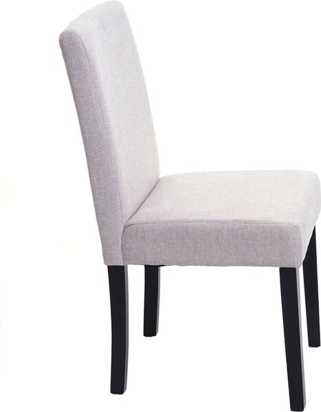 Sada 6 jídelních židlí Kuchyňská židle Littau Textil, krémovo-béžová, tmavé nohy