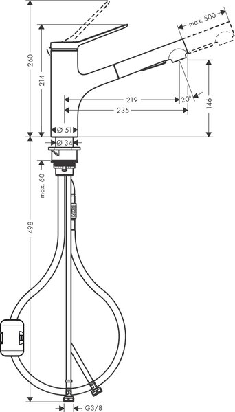 Hansgrohe Zesis M33 kuchyňská baterie stojící černá 74800670