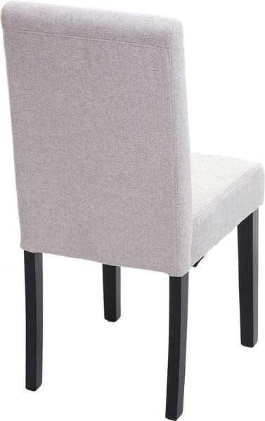 Sada 6 jídelních židlí Kuchyňská židle Littau Textil, krémovo-béžová, tmavé nohy