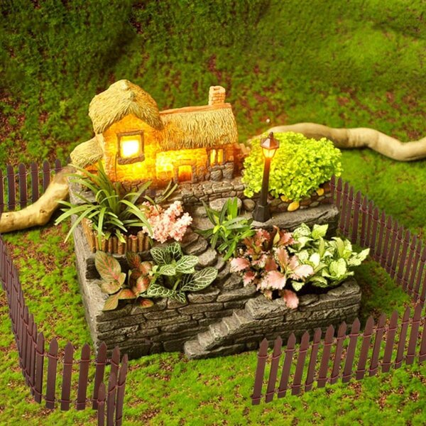 Miniaturní zahradní plot, 2 kusy, dřevěný, rozměry 90 cm x 5 cm