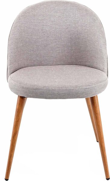 Sada 4 jídelních židlí HWC-D53, kuchyňská židle, retro design 50. let, látka/textil světle šedá