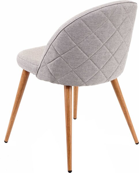 Sada 4 jídelních židlí HWC-D53, kuchyňská židle, retro design 50. let, látka/textil světle šedá