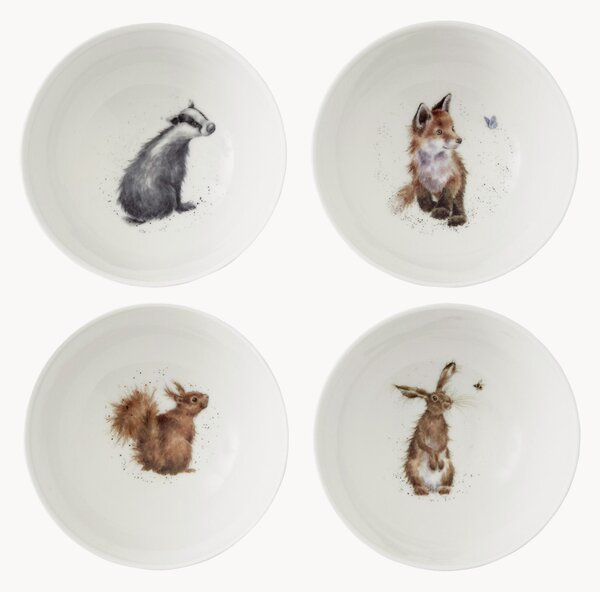 Sada misek z kostního porcelánu Royal Worcester, 4 díly