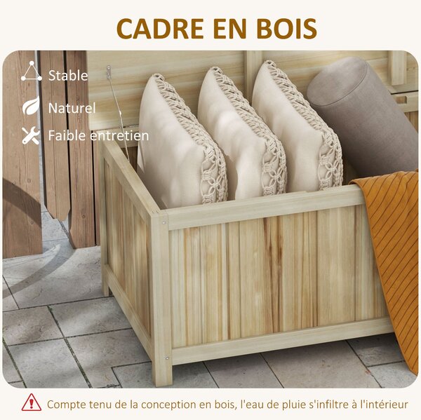 Outsunny Zahradní úložný box z dřeva s hydraulickými vzpěrami - 172L - 120L x 55W x 45H cm | Aosom