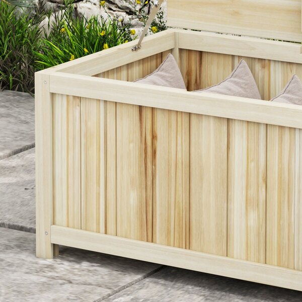 Outsunny Zahradní úložný box z dřeva s hydraulickými vzpěrami - 172L - 120L x 55W x 45H cm | Aosom