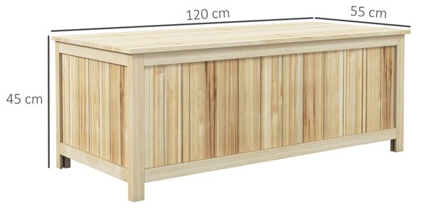 Outsunny Zahradní úložný box z dřeva s hydraulickými vzpěrami - 172L - 120L x 55W x 45H cm | Aosom