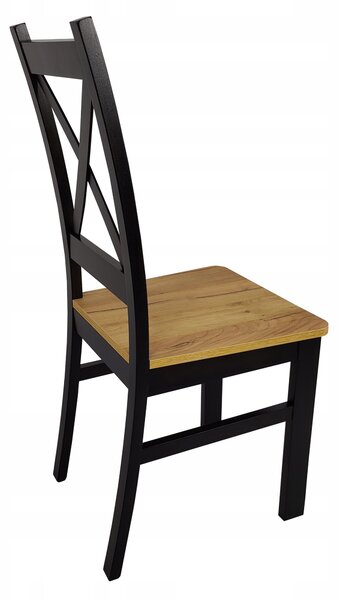2x dřevěná židle se zkříženým opěradlem Black + Craft LOFT