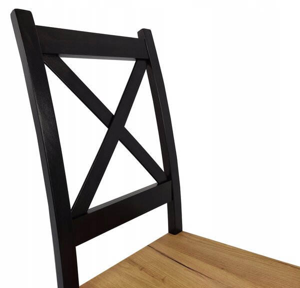 2x dřevěná židle se zkříženým opěradlem Black + Craft LOFT