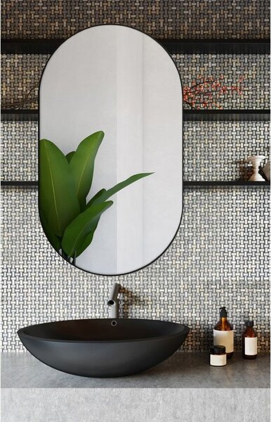 Ars Longa Scandi zrcadlo 40x80 cm oválný černá SCANDI4080-C