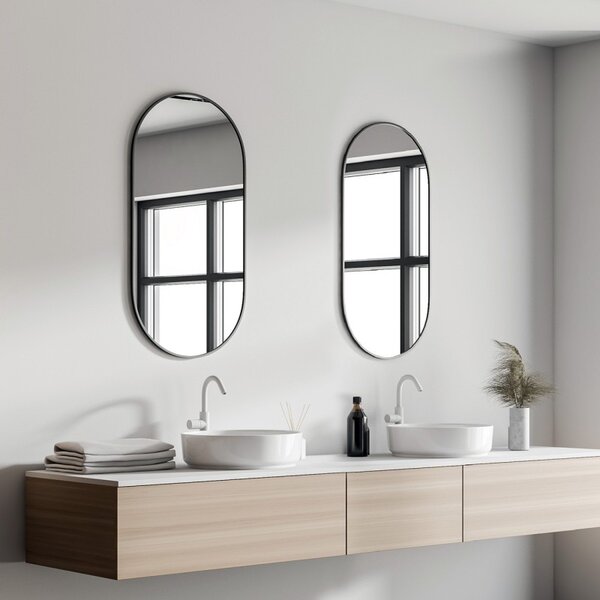 Ars Longa Scandi zrcadlo 40x80 cm oválný černá SCANDI4080-C