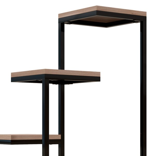Outsunny Kovový a Dřevěný Stojan na Rostliny s Květinami 4 Úrovně Průmyslový Styl 40L x 40Š x 75,5V cm | Aosom