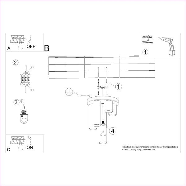 Sollux SL.1465 - Bodové svítidlo LAGOS 5xGU10/10W/230V bílá