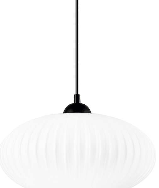 Lustr na lanku HARMA 1xE27/15W/230V pr. 30 cm bílá/černá