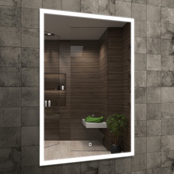 Venti Prymus zrcadlo 60x80 cm obdélníkový s osvětlením stříbrná 5907459662290
