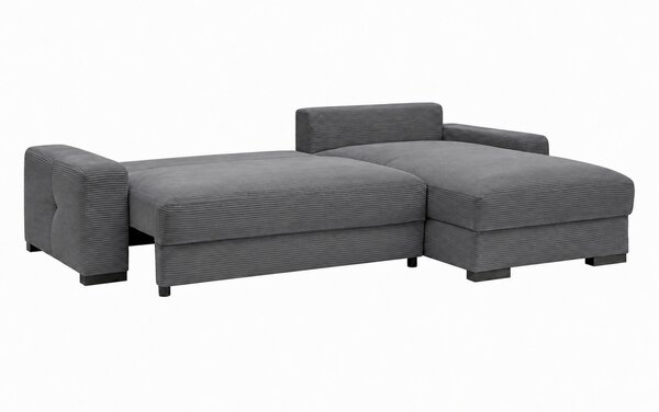 ROHOVÁ SEDAČKA, dřevo, textil, kompozitní dřevo, antracitová MID.YOU - Rozkládací sedačky, Online Only