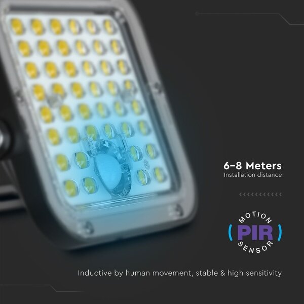 LED Stmívatelný solární reflektor se senzorem LED/10W/3,7V 4000/6000K IP65 + DO