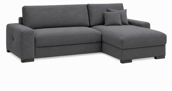 ROHOVÁ SEDAČKA, dřevo, textil, kompozitní dřevo, antracitová MID.YOU - Rozkládací sedačky, Online Only