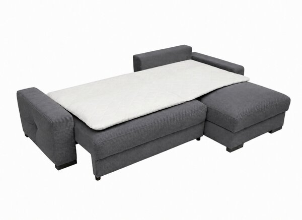 ROHOVÁ SEDAČKA, dřevo, textil, kompozitní dřevo, antracitová MID.YOU - Rozkládací sedačky, Online Only