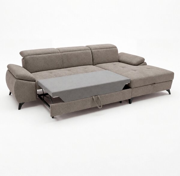 ROHOVÁ SEDAČKA, dřevo, textil, kompozitní dřevo, hnědá MID.YOU - Sedací soupravy, Online Only