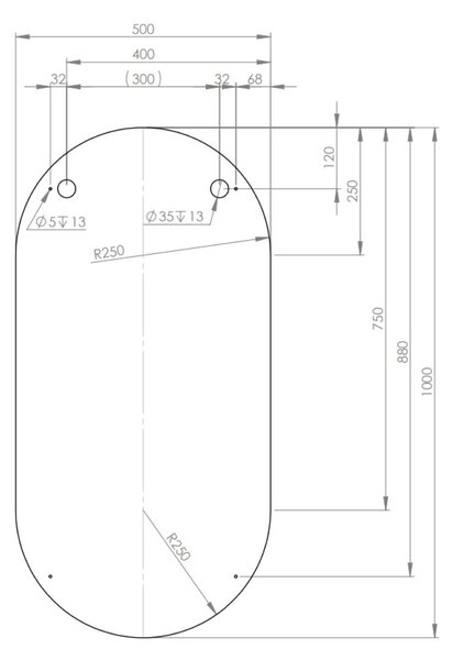 Elita Oval zrcadlo 50x100 cm oválný RE067567000010