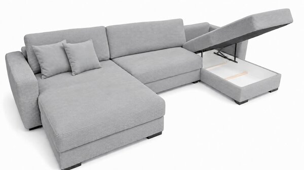 SEDACÍ SOUPRAVA, dřevo, textil, kompozitní dřevo, světle šedá MID.YOU - Rozkládací sedačky, Online Only