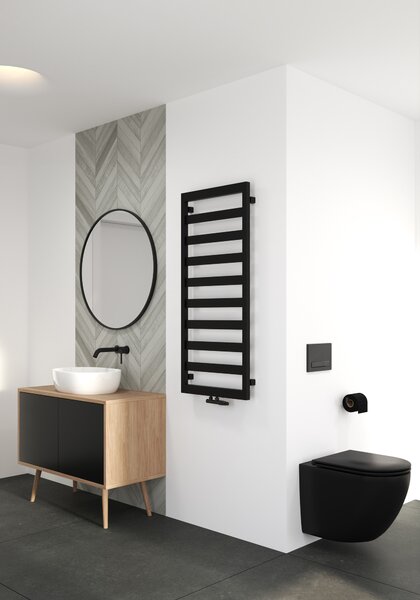Oltens Benk koupelnový radiátor žebříkový 115x50 cm černá mat 55005300