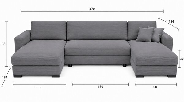 SEDACÍ SOUPRAVA, dřevo, textil, kompozitní dřevo, šedá MID.YOU - Rozkládací sedačky, Online Only